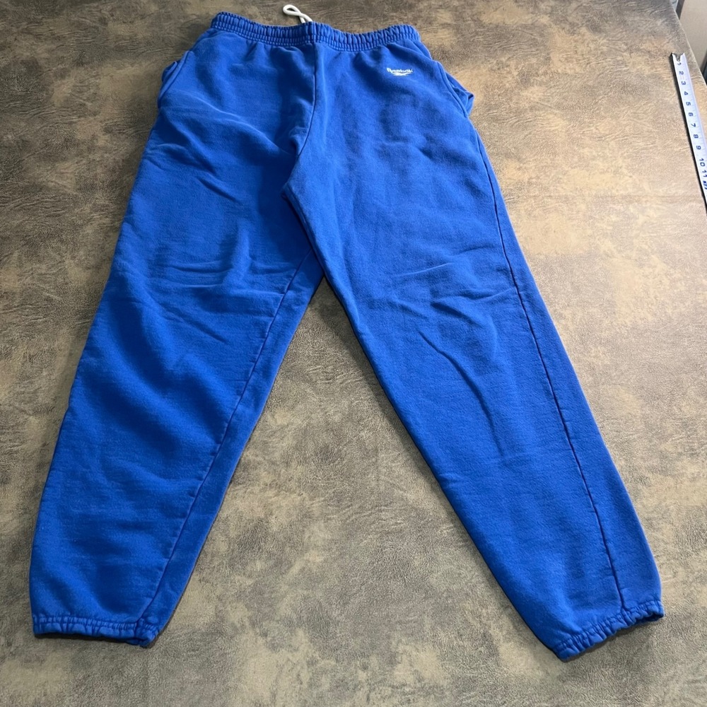 Reebok Sweatpants Mens Large Blue Vintage‎ Made in USA Joggers Baggy Fleece